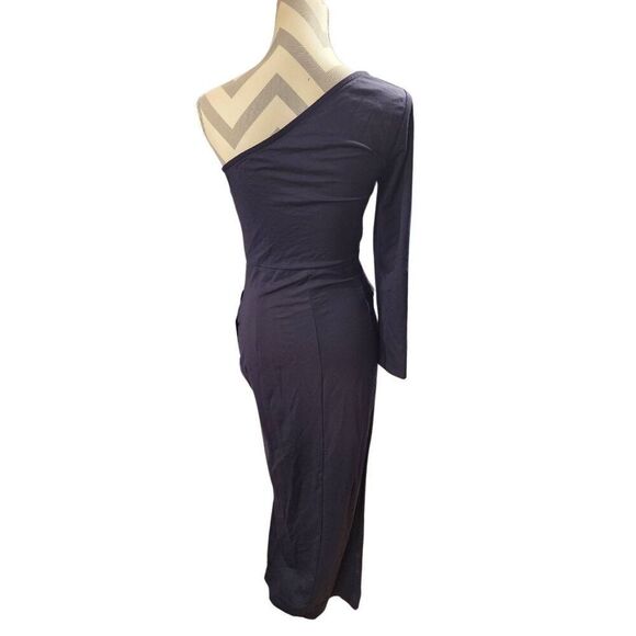 Sarin Mathews Womens M One Shoulder Long Sleeve Cocktail Dresses Sexy Bodycon Ru - Picture 3 of 9